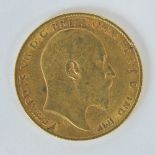 A 22ct gold half sovereign, Edward VII 1909,