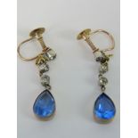 A delightful pair of vintage 9ct gold earrings,