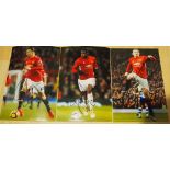 Football - Manchester United Strikers; a quantity of signed 12 x 8 photographs including; W.