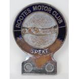Rootes Motor Club (Speke) - A rare WWII period members' club badge c1940s;