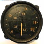 An original WWII ASI Mk 9E knotmeter from an RAF Lancaster bomber reading to 340 knots and bearing
