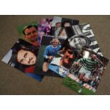 Football; a quantity of signed 12 x 8 photographs including; J. Hartson, T. Currie, P. Barnes, F.
