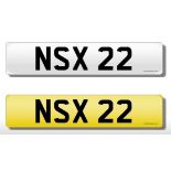 Registration Plate 'NSX 22' on retention. Would suit a self-respecting Honda NSX owner.