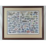 A large and impressive limited edition colour print 'The Centenary of the Motor Industry in Britain