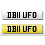 Registration Plate 'DB11 UFO' on retention. Would suit Aston Martin owners.