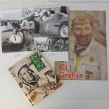 Stirling Moss; a new copy of '80-80', two black and white signed photographs,