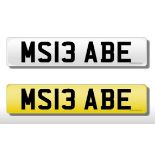 Registration Plate 'MS13 ABE' on retention (MS BABE). Reduced buyers premium 12.5% + VAT. SIA.