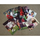 Football; a quantity of signed 12 x 8 photographs including; T.Cascarino, P. Decanio, S. Bruce, R.