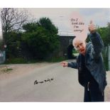 Photo of Ronnie Biggs speaking his mind and signed by him, 29cm x 21cm. SIA.