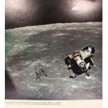 Apollo 11 lunar ascent; NASA lithograph bearing Neil Armstrong signature. 23cm x 27cm. SIA.