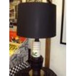 A rare and unusual vintage table lamp in the form of an AC Spark Plug, ceramic base, c1960-70's,