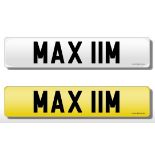 Registration Plate 'MAX 11M' on retention. Reduced buyers premium 12.5% + VAT.