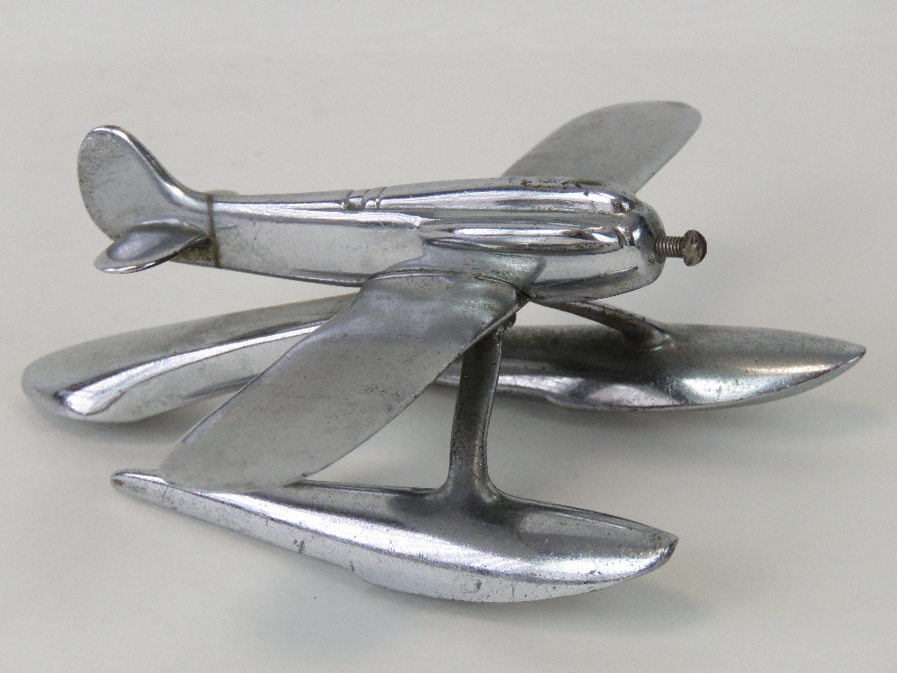 Schneider Trophy Seaplane Mascot - A chrome-plated bronze representation of the Gloster Napier