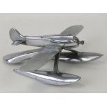 Schneider Trophy Seaplane Mascot - A chrome-plated bronze representation of the Gloster Napier