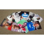 Football; a quantity of signed 12 x 8 photographs including; M. Hateley, M.Thomas, S. McIlroy, C.