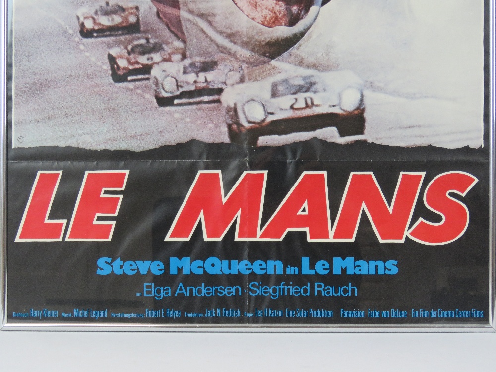 A vintage Steve McQueen Le Mans movie poster c1971, in full colour and framed, measuring 83 x 58cm. - Image 2 of 2