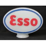 A vintage original glass advertising petrol pump globe for Esso,