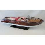 A finely detailed handmade contemporary 1/10th scale static model; motor launch,