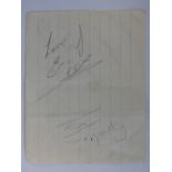 The Hollies autographs, five band members,
