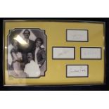 Fawlty Towers display signed by all four, 49cm x 30. SIA.