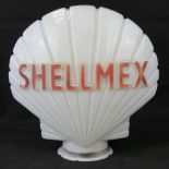 A vintage original glass advertising petrol pump globe for Shell Mex,