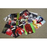 Football; a quantity of signed 12 x 8 photographs including; L.Blissett, C. Bell, A.Gemmill, N.