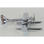 Schneider Trophy Seaplane Car Mascot - A proprietary representation of the Supermarine S-6 seaplane