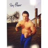 Colour photo of Roy Shaw, signed by him 20cm x 28cm. SIA.