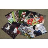 Football; a quantity of signed 12 x 8 photographs including; J. Wark, F.Torres, T. Brooking, J.F.