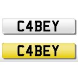 Registration Plate 'C4 BEY' on retention (CABEY). Reduced buyers premium 12.5% + VAT. SIA.