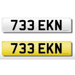 Registration Plate '733 EKN' on retention. Reduced buyers premium 12.5% + VAT. SIA.