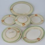 An Art Deco part dinner service includin