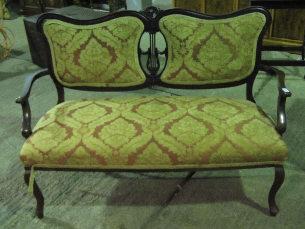 A mahogany framed Edwardian salon settee