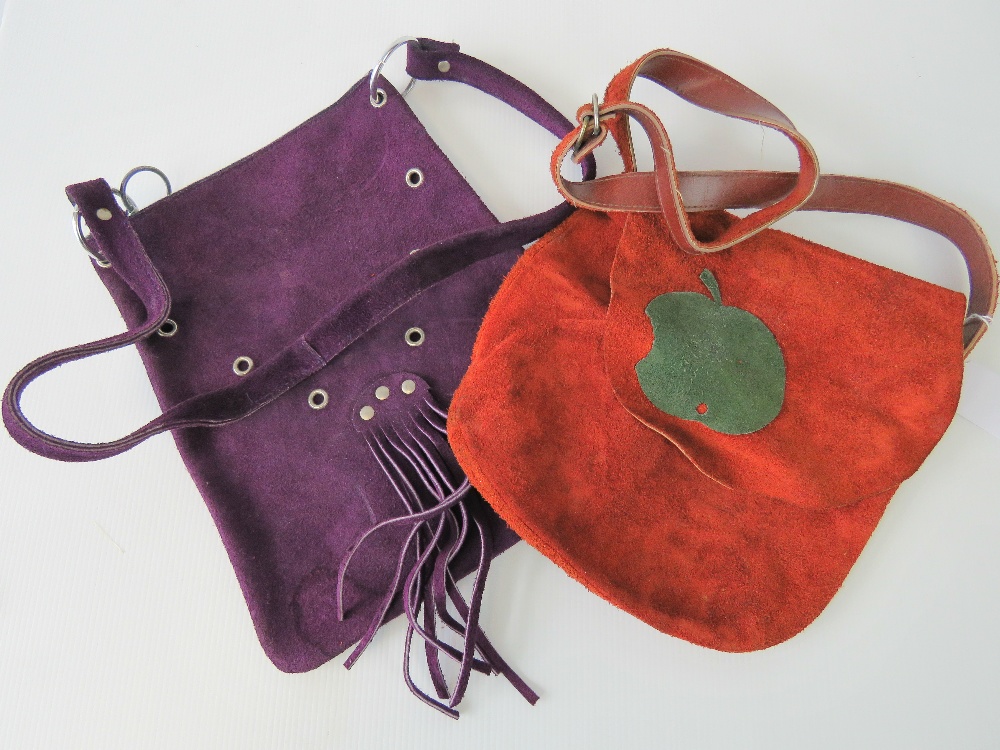 Two vintage suede ladies handbags c 1970