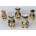 Four Tony Wood Staffordshire toby jugs,