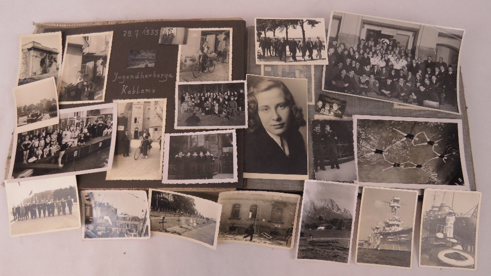 A 1930s German photo album including photographs of Third Reich and Naval interest.