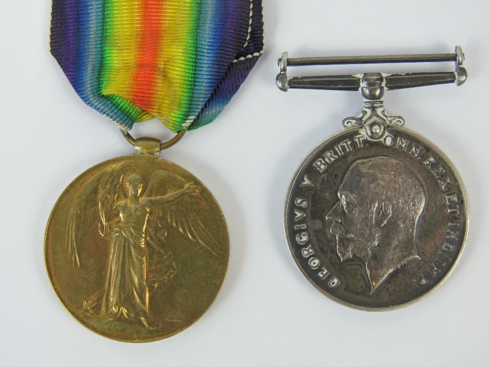 A WWI medal pair; Great War for Civilisation 1914-19 with ribbon and 1914-1918 medal without ribbon,