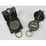 Two WWII compasses; one German and one Magnetic Marching Mark 1 British compass by T.G.