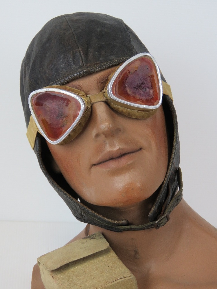 Aviators Windcap - A rare interwar or earlier period flying-helmet c1920s;