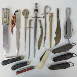 A quantity of assorted knives including; three WWII jack knives,