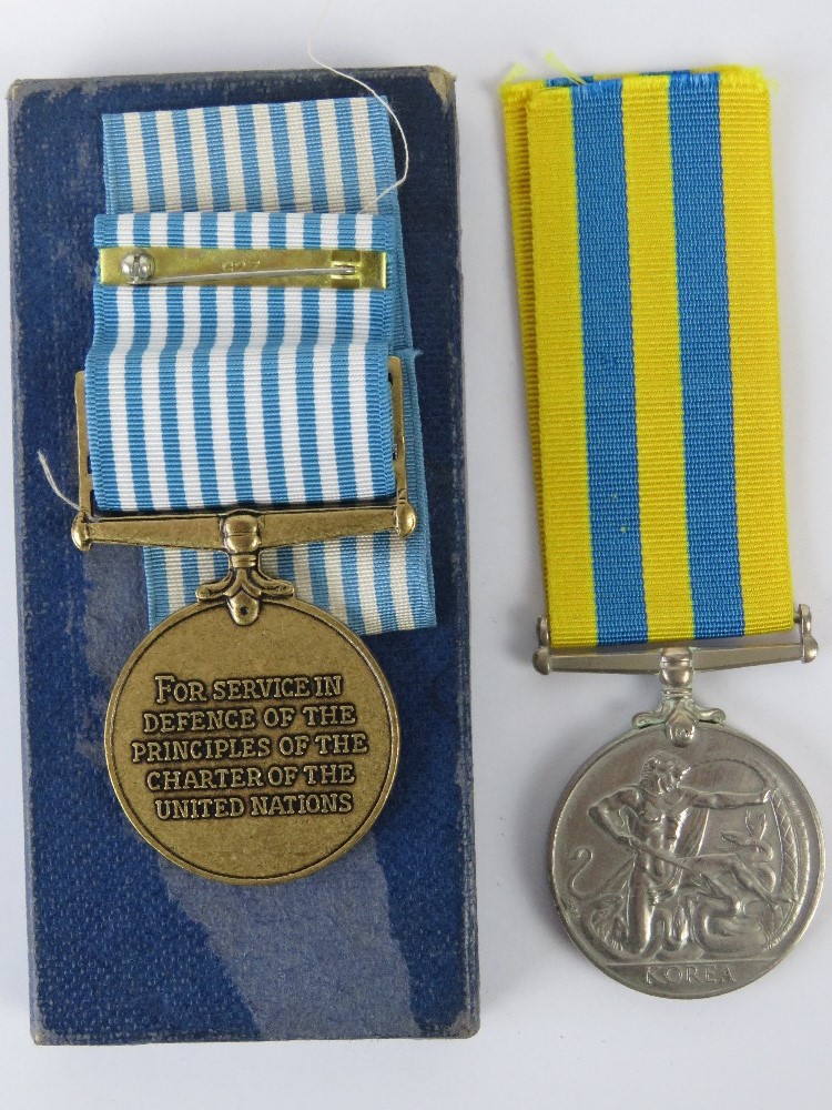 A Korea medal and a UN Korea medal in box, both with ribbons, one stamped 22559084 GNR. C.H.Scarth. - Image 2 of 2