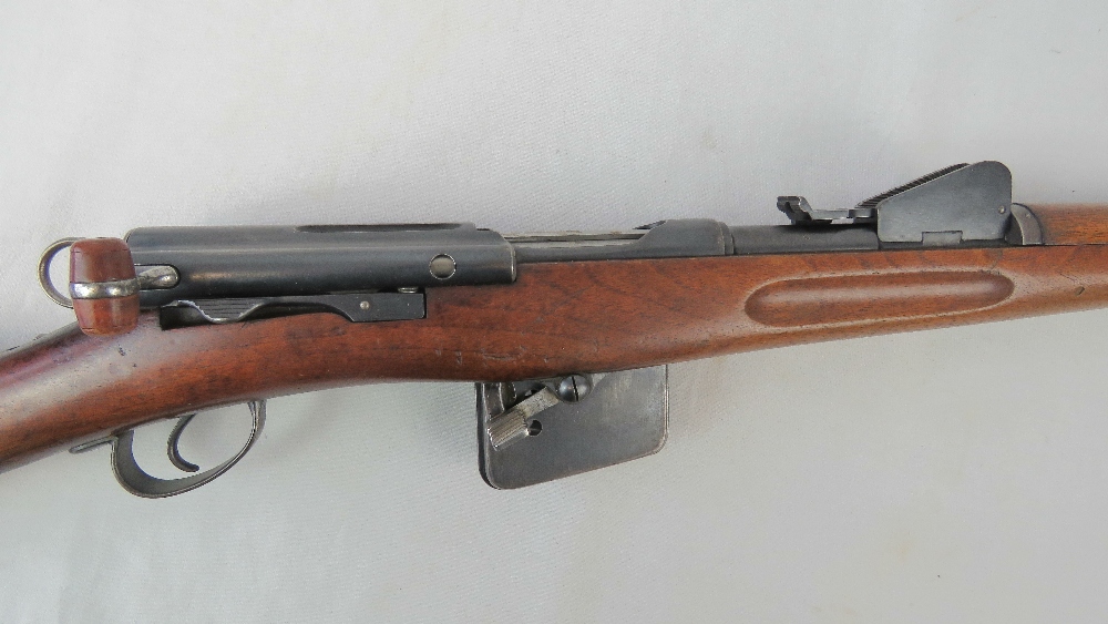 An obsolete calibre Swiss Schmidt Ruben straight pull service rifle. - Image 2 of 7