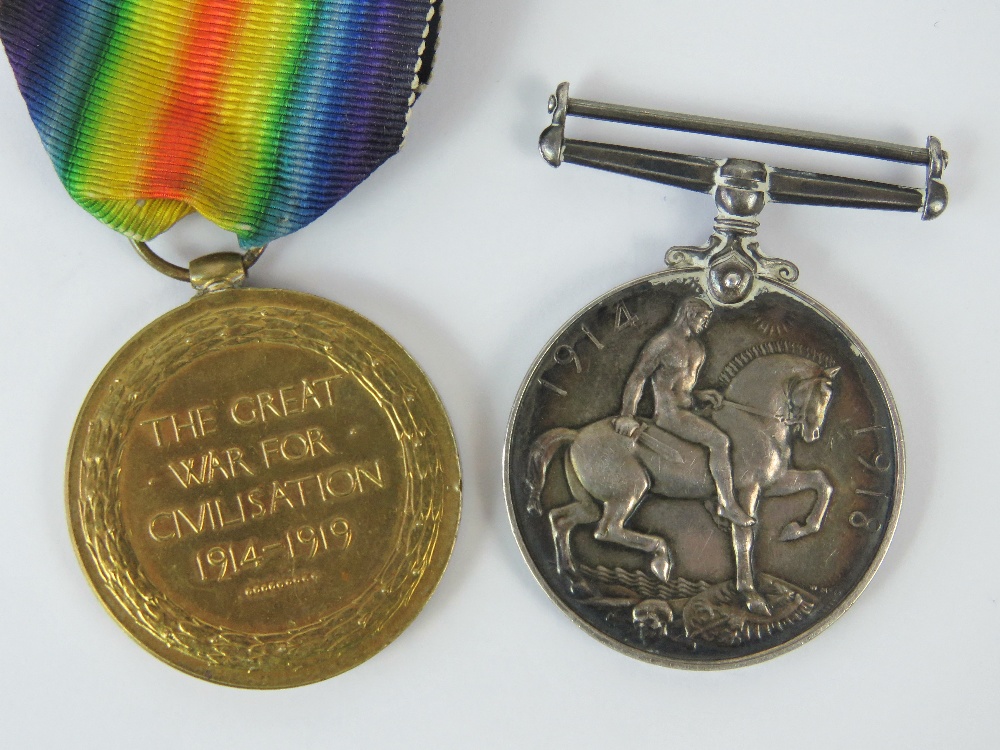 A WWI medal pair; Great War for Civilisation 1914-19 with ribbon and 1914-1918 medal without ribbon, - Image 2 of 4