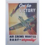 WWII RAAF "On to Victory - Aircrews Wanted Now";