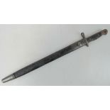 A 1913 Remington bayonet for a .303 Lee Enfield rifle complete with leather scabbard, 57.