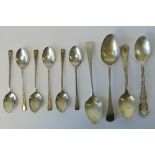 A set of six HM silver Art Deco teaspoons, Birmingham 1937,