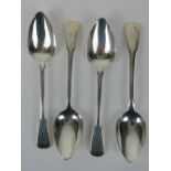 Four HM silver dessert spoons, London 1829, 4.21ozt.