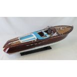 A finely detailed handmade contemporary 1/10th scale static model; motor launch,