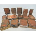 A quantity of sixteen assorted copper printers blocks,