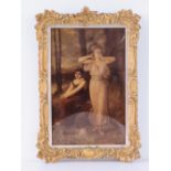 A late 19th century German crystoleum depicting ladies of Classical form in a woodland setting,